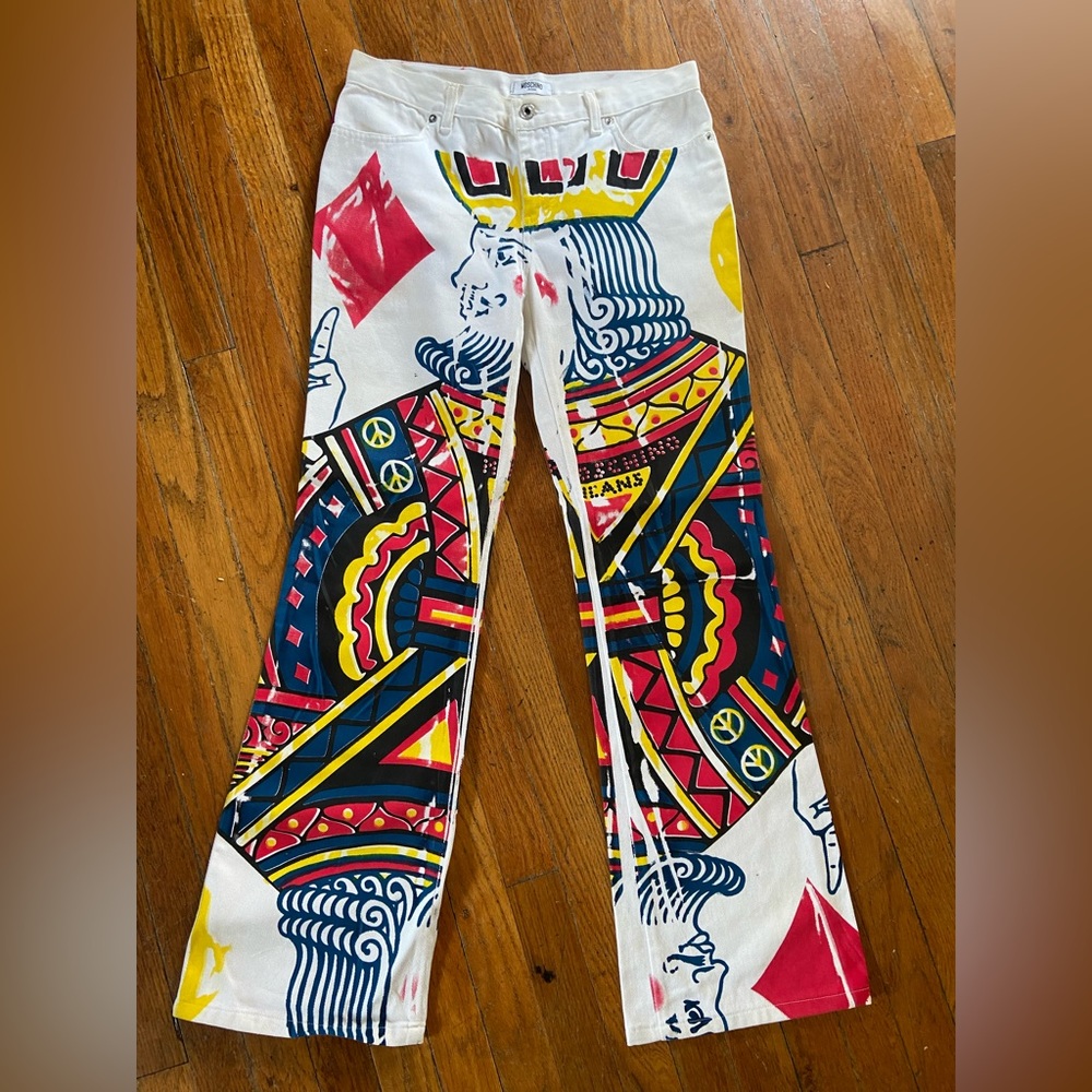Vintage Moschino Jeans - King Card Print Jeans